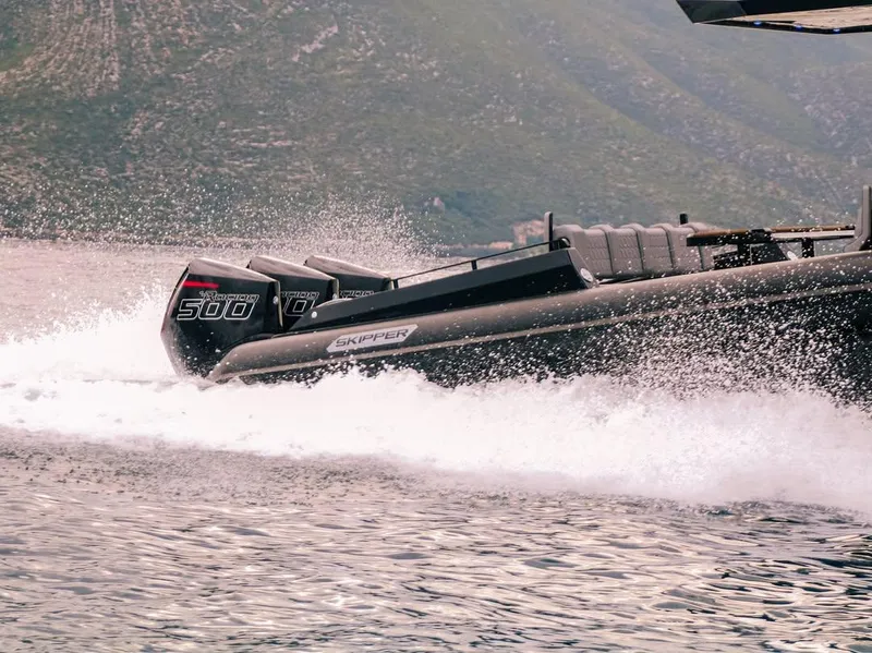 Slide: The Image of High-speed Skipper-BSK 42 boat cruising on water, 2026 model, with powerful engines. - 5