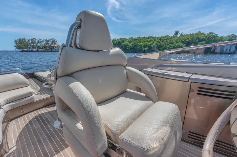 Slide: The Image of Luxurious seating on 2005 Riva 44' Rivarama yacht, with scenic water view. - 27