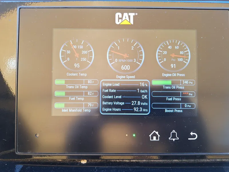 Slide: The Image of Digital dashboard display showing engine metrics for a 2005 Riva Rivarama. - 33
