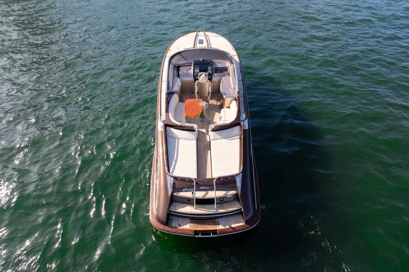 Slide: The Image of Aerial view of 2005 Riva 44' Rivarama luxury yacht on open water. - 8