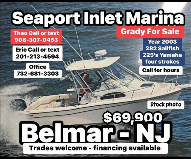 The Image of 2003 Grady-White Sailfish 282 for sale, Belmar NJ, $69,900, financing available. - 0