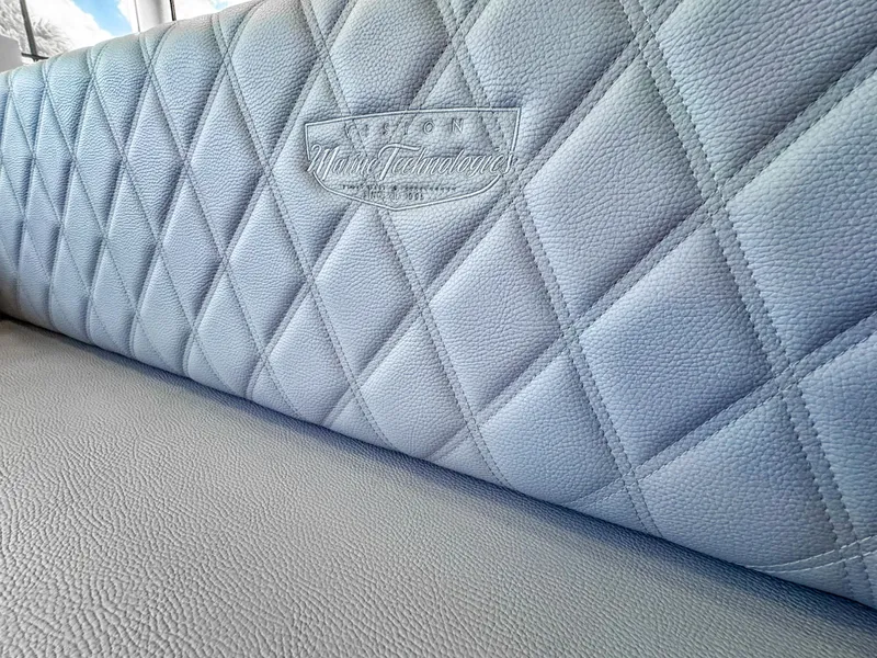 Slide: The Image of Quilted leather seat detail of 2025 Vision Marine Technologies Volt 180 boat. - 11