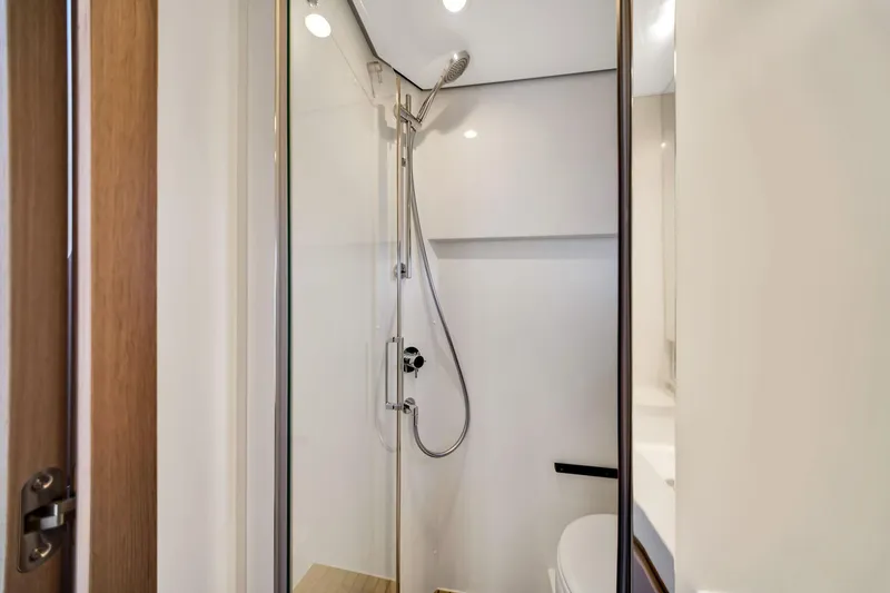 Slide: The Image of Modern shower in 2022 Azimut Fly 60 yacht bathroom. - 41