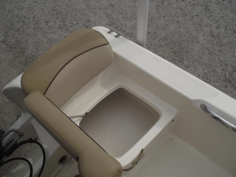 Slide: The Image of 2018 Scout 175 Sportfish boat seat and storage compartment detail. - 25