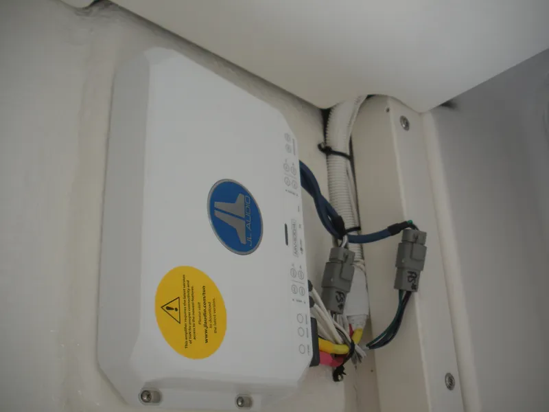 Slide: The Image of JL Audio system installed in 2026 Robalo R246 Caymann boat. - 17