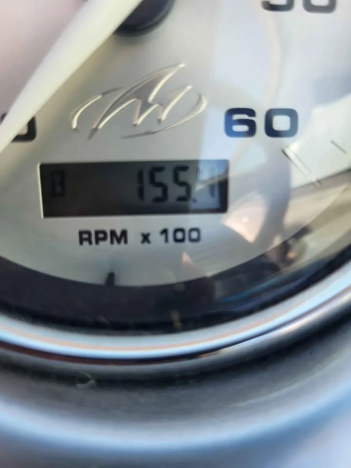 Slide: The Image of Close-up of a 2005 Monterey 263 ES Explorer tachometer showing 1554 RPM. - 10