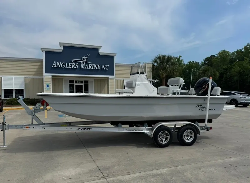 Slide: The Image of 2025 Bay Rider 2060 Skiff on trailer at Anglers Marine NC dealership. - 21