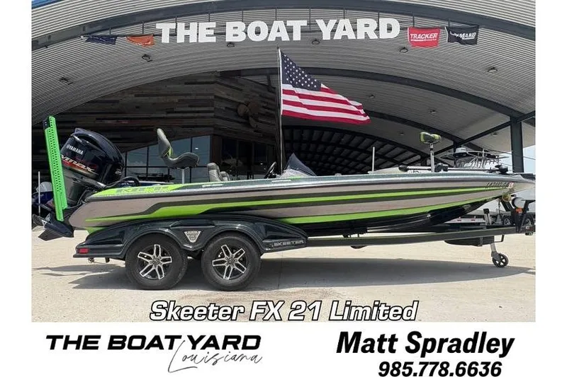 The Image of 2017 Skeeter FX21 Limited Edition boat at The Boat Yard, Louisiana, with American flag. - 0