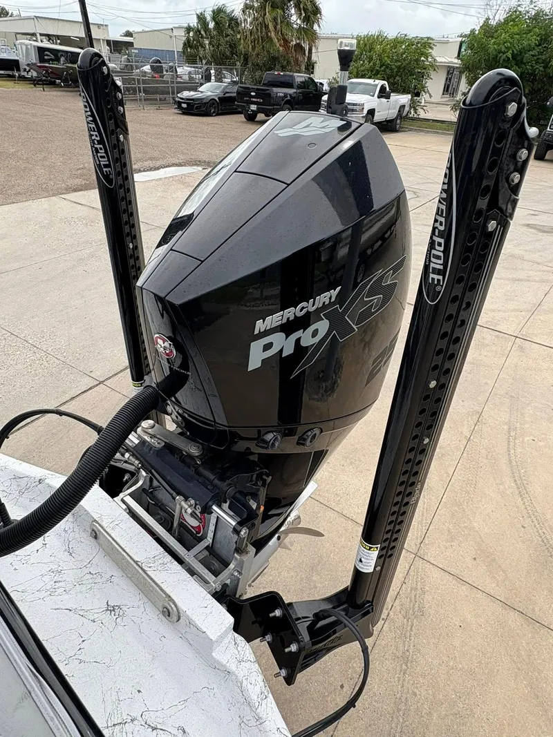 Slide: The Image of 2022 Shoalwater 21 Catamaran with Mercury Pro XS engine and Power-Pole anchors. - 7