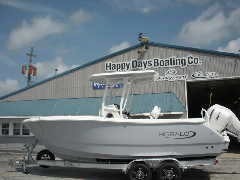 The Image of 2026 Robalo R230 Center Console boat at Happy Days Boating Co. dealership. - 0