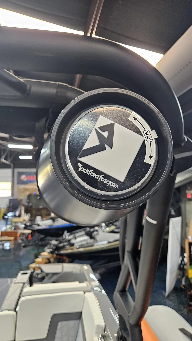 Slide: The Image of Rockford Fosgate speaker on 2025 Heyday H22 boat, showcasing audio equipment. - 14