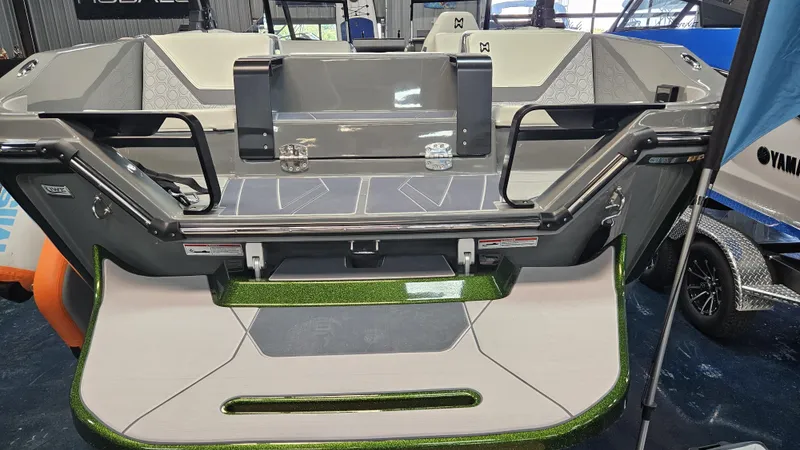 Slide: The Image of 2025 Heyday H22 boat with sleek design and modern features in a showroom. - 9