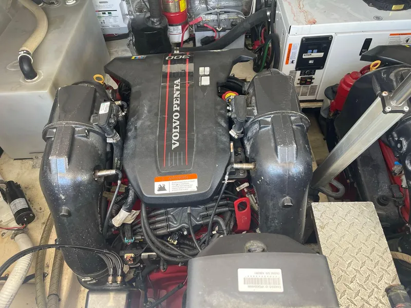 Slide: The Image of Volvo Penta engine in 2015 Regal 35 Sport Coupe boat. - 19
