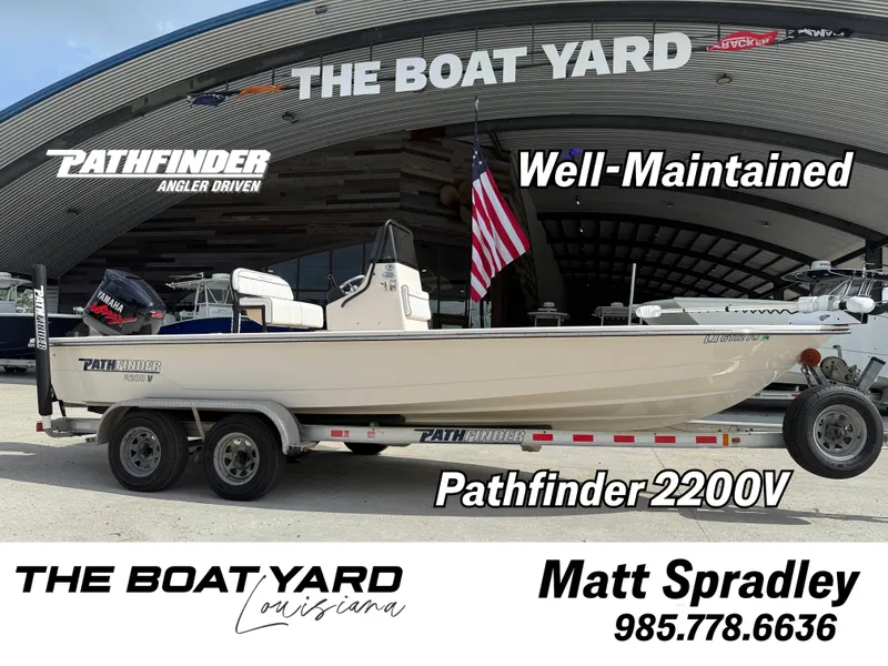 The Image of 2006 Pathfinder 2200V boat on trailer at The Boat Yard, Louisiana. Well-maintained condition. - 1