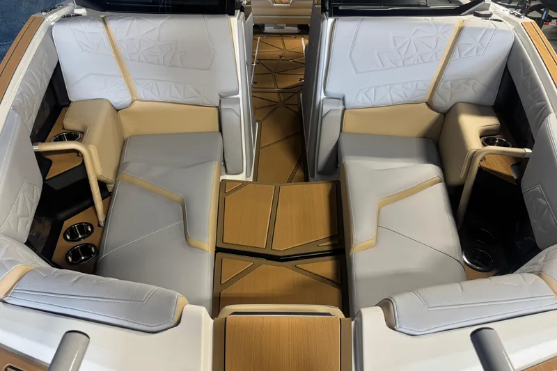 Slide: The Image of 2026 Nautique Super Air Nautique G23 Paragon interior with luxurious seating and modern design. - 14