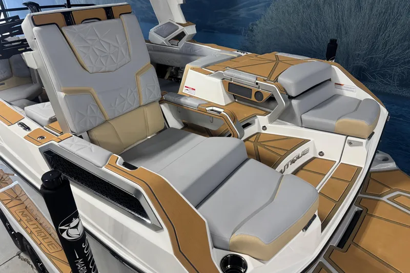 Slide: The Image of Luxurious interior of 2026 Nautique Super Air Nautique G23 Paragon boat. - 4
