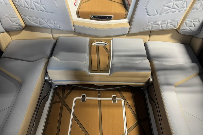 Slide: The Image of 2026 Nautique Super Air Nautique G23 Paragon interior with luxurious seating and elegant design. - 8