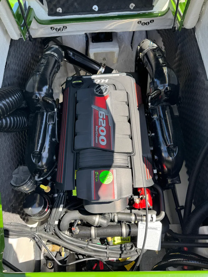 Slide: The Image of 2025 Heyday H22 boat engine, 6200 model, detailed view of components and layout. - 7