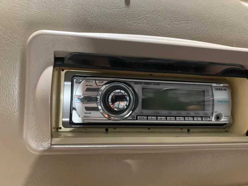 Slide: The Image of Sony marine stereo system in a 2010 Bennington 2250RCW boat dashboard. - 25