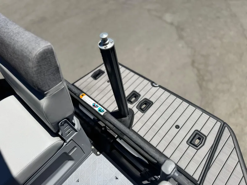 Slide: The Image of 2023 Sea-Doo Switch Cruise 21 deck and seating detail, featuring sleek design and durable materials. - 20
