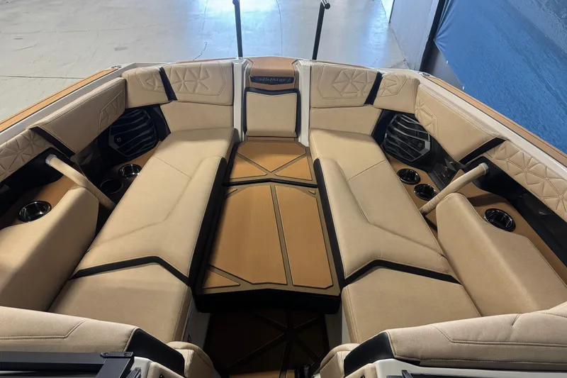 Slide: The Image of Luxurious interior of 2026 Nautique Super Air Nautique G25 Paragon boat. - 15