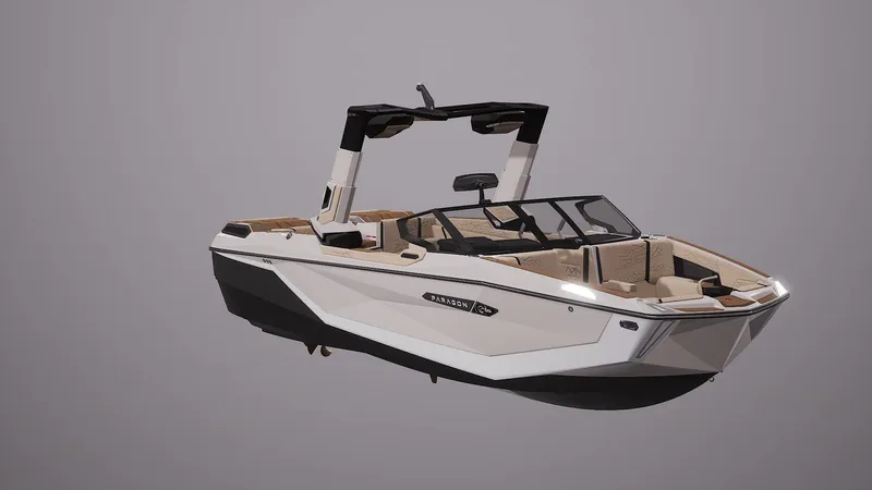 Slide: The Image of 2026 Nautique Super Air Nautique G25 Paragon boat, sleek design, luxury interior. - 17