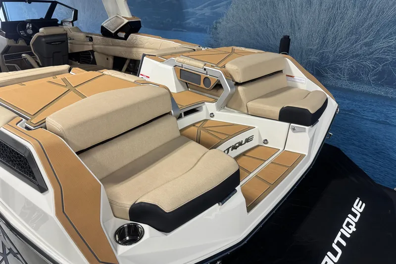 Slide: The Image of 2026 Nautique Super Air Nautique G25 Paragon interior with luxurious seating and modern design. - 4
