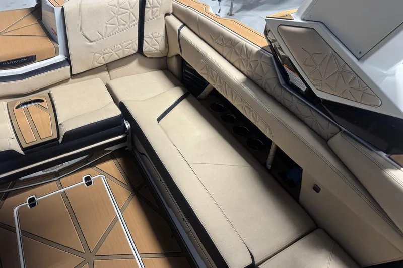 Slide: The Image of Luxurious interior of 2026 Nautique Super Air Nautique G25 Paragon boat. - 9