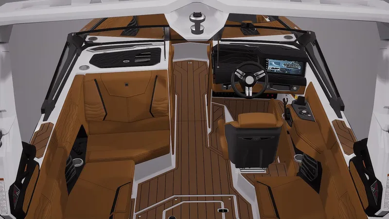 Slide: The Image of 2026 Nautique Super Air Nautique G25 boat on trailer, sleek design, outdoor setting. - 3