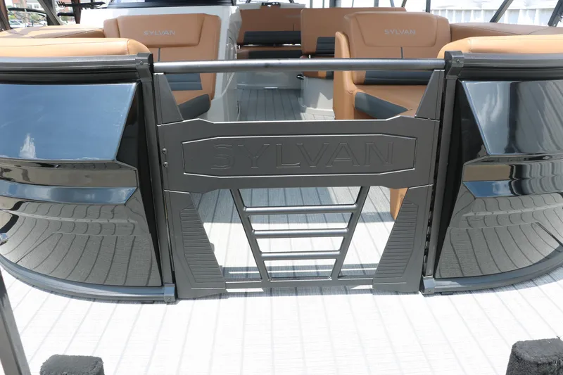 Slide: The Image of 2026 Sylvan G3 DLZ Bar pontoon boat with sleek design and comfortable seating. - 14