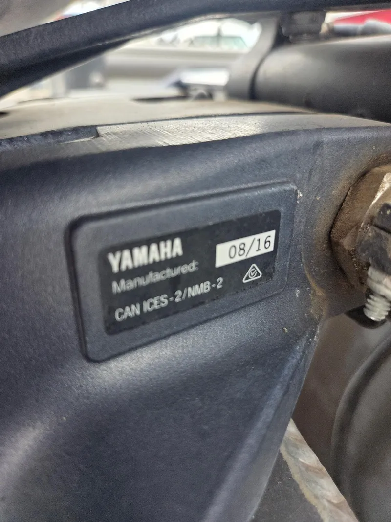 Slide: The Image of Yamaha label on South Bay 523 CR, manufactured August 2016, CAN ICES-2/NMB-2 compliance. - 14