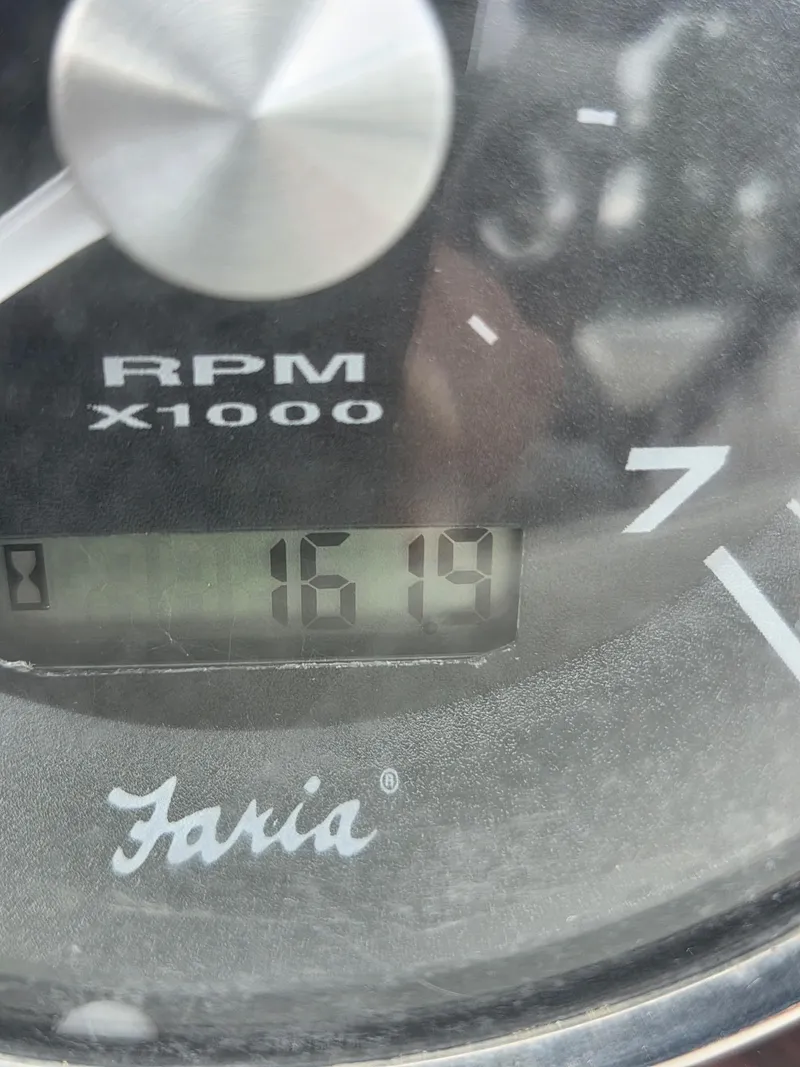 Slide: The Image of Close-up of a Faria RPM gauge showing 1619 RPM on a 2017 South Bay 523 CR. - 7