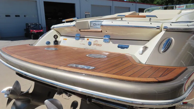 Slide: The Image of 2018 Chris-Craft Launch 34 boat with teak swim platform and dual propellers. - 7