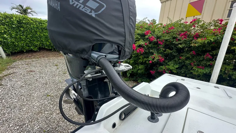 Slide: The Image of 2018 Lake & Bay Boca Grande 20 boat with Yamaha VMAX engine, outdoor setting. - 4