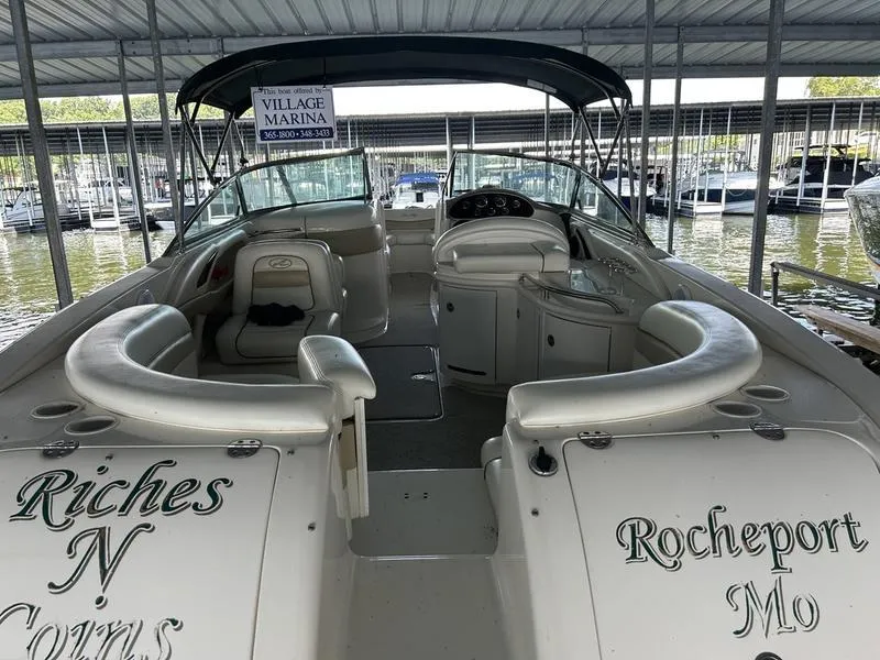 Slide: The Image of 2002 Sea Ray 290 boat docked at Village Marina, Rocheport, Missouri. - 4
