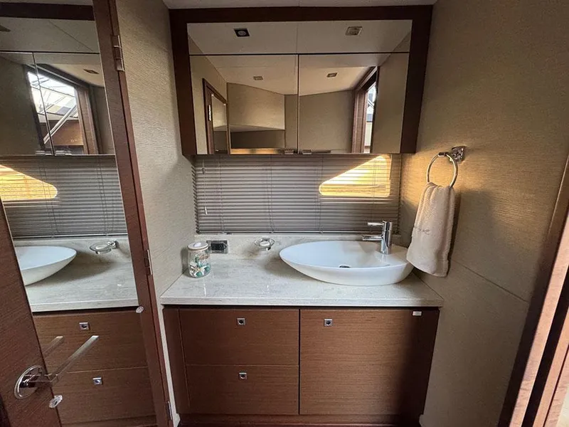 Slide: The Image of Luxurious bathroom interior of 2015 Sea Ray 510 Sundancer yacht with modern fixtures. - 33