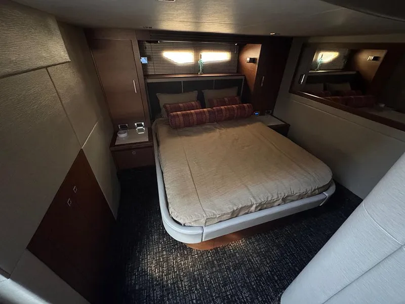 Slide: The Image of Luxurious bedroom interior of 2015 Sea Ray 510 Sundancer yacht with modern design. - 35