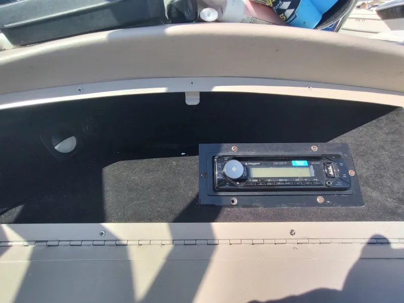 Slide: The Image of Boat dashboard with Sony stereo system in a 2000 Cobalt 262. - 28