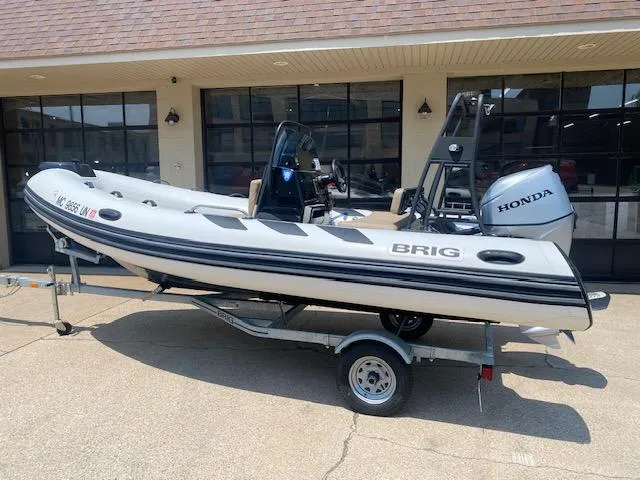 The Image of 2021 Brig Navigator 485 boat on trailer with Honda outboard motor. - 0
