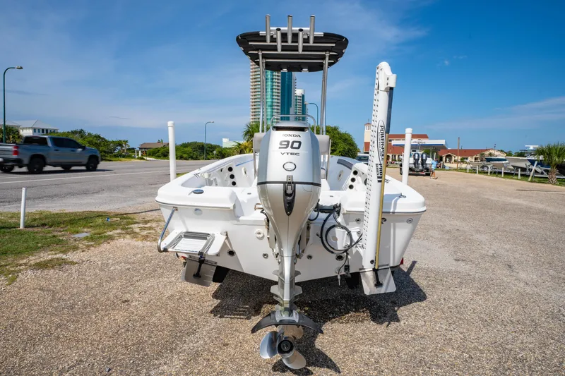 Slide: The Image of 2008 Sea Chaser 170 Bay Runner with Honda 90 VTEC engine, parked on a sunny day. - 4