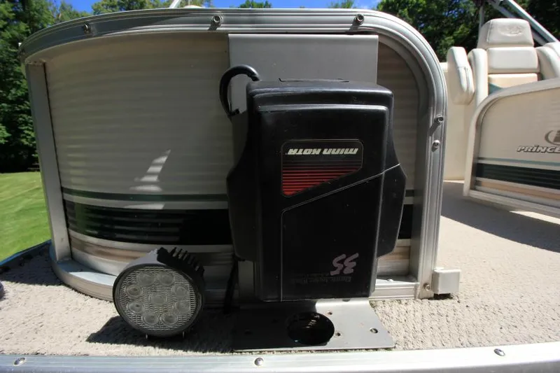 Slide: The Image of 2002 Princecraft Versailles 22 SS boat with trolling motor and LED light on deck. - 5