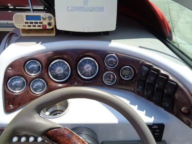 Slide: The Image of Dashboard of 2006 Crownline 220 CCR boat with gauges and Lowrance device. - 6