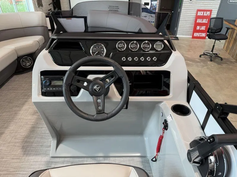 Slide: The Image of 2026 Viaggio V16U boat dashboard with steering wheel and control panel. - 10