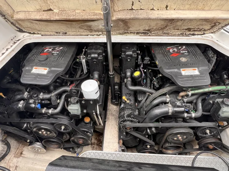 Slide: The Image of Twin MerCruiser engines in a 2006 Formula 27 PC boat engine compartment. - 34