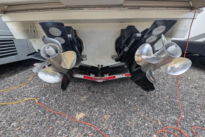 Slide: The Image of 2006 Formula 27 Performance Cruiser propellers on a trailer, showcasing dual stainless steel blades. - 49