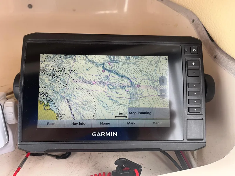 Slide: The Image of Garmin GPS navigation system on 2013 Grady-White 22 Seafarer boat dashboard. - 9