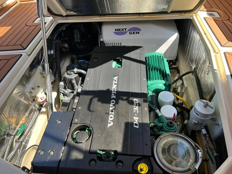 Slide: The Image of Engine compartment of 2025 Ranger Tugs R-29 CB with Volvo Penta D4-320 engine. - 22