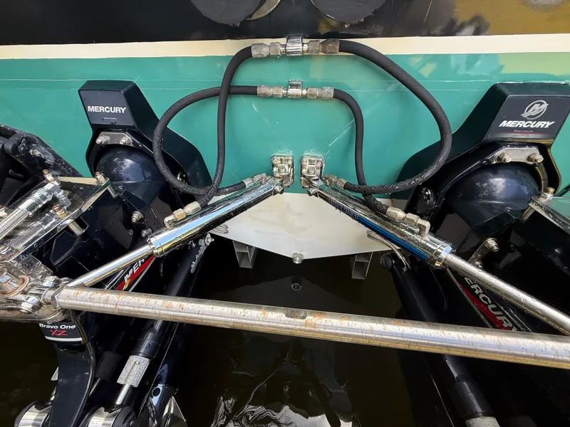 Slide: The Image of 1988 Wellcraft Scarab 38 KV with dual Mercury engines and hydraulic steering system. - 11