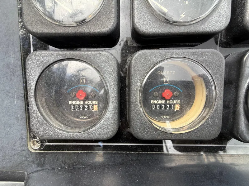 Slide: The Image of Close-up of engine hour meters on a 1988 Wellcraft Scarab 38 KV boat. - 31