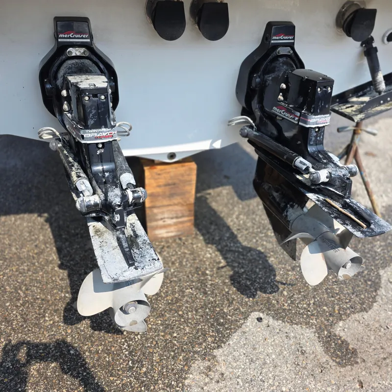 Slide: The Image of Twin MerCruiser Bravo Three outdrives on a 1998 Formula 33 Super Sun Sport boat. - 42
